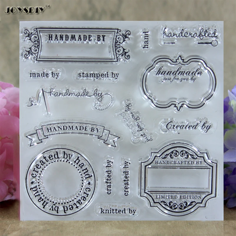 Handmade By Label Created by Label Scrapbook DIY photo cards account rubber stamp clear stamp transparent stamp 10.3*10.5 CM