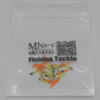 MNFT 10Pcs/Pack 12# Yellow Body Orange Feather Tail Nymph Trout Fishing Mayfly Baits