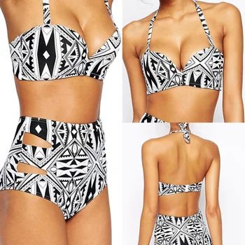 Plus Size S-XL Women Bandage Bikini Set Push-up Padded High Waist Swimsuit Bathing Suit Swimwear New