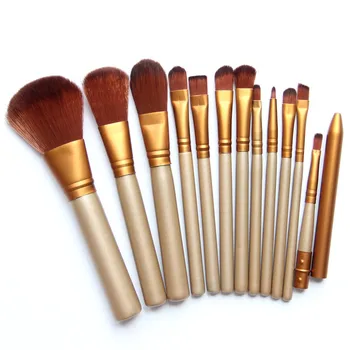 12Pcs Professional Palette Cosmetic Brush Sets Face Powder Eyeshadow Blush Brushes Kabuki Makeup Kits Maquiagem Eyeliner Beauty