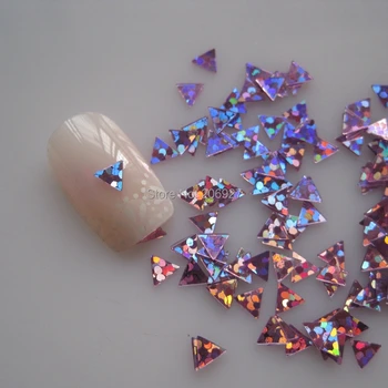 GD25-4 20g/bag Cute Laser Pink Triangle Nail Art Shinny Glitter Cute Decoration Nail Art Decoration