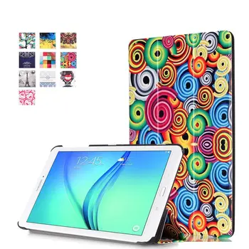 Painted Patterns Pu Leather Book Cover Case for Samsung Galaxy Tab E 9.6 T560 T561 + Stylus + Screen Film