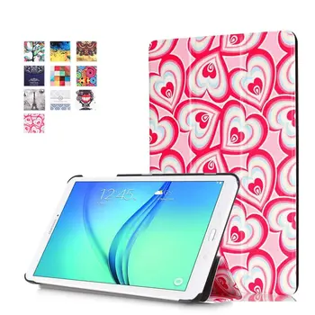 Painted Patterns Pu Leather Book Cover Case for Samsung Galaxy Tab E 9.6 T560 T561 + Stylus + Screen Film