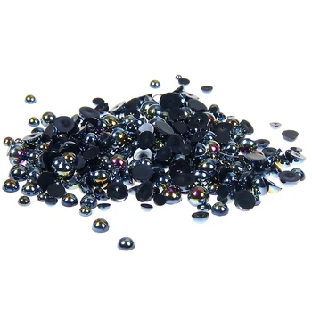 Glue On Resin Beads 2mm 10000pcs/pack 15packs 150000pcs AB Colors Half Round Pearls For Jewelry Making Decorations