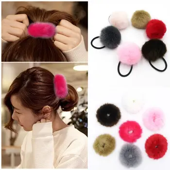 Elastic Hair Bands Artificial Rabbit Elastic Hair Ties Bands Ponytail Holders Girls Hairband Headwear Hair Accessories