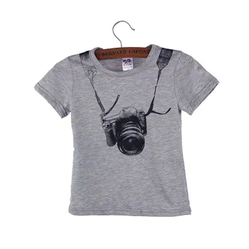 Summer Baby Boy Kids T-shirt Children Camera Pattern Short Sleeve Cotton Tops O Neck Tee Shirt Clothes Infantis