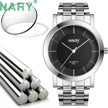 Essential Wristwatch Bangle Bracelet NARY Luxury relogio masculino Luxury Men Single Quartz Stainless Refined Steel 17Tue27