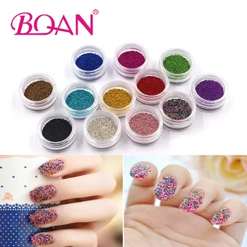 12 Colors Caviar Beads Nail Glitter Powder Nail Art 3D Tips Decoration For Manicure
