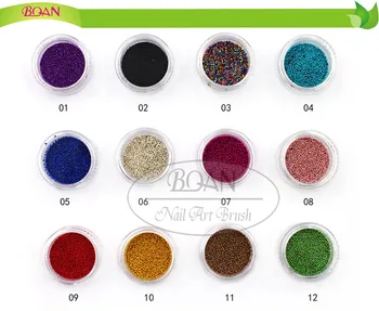 12 Colors Caviar Beads Nail Glitter Powder Nail Art 3D Tips Decoration For Manicure
