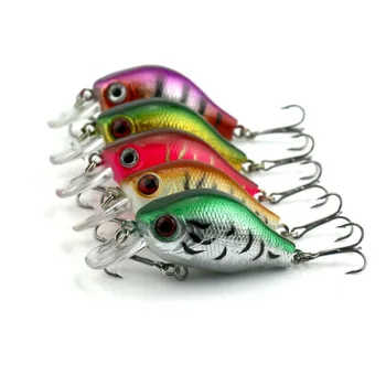 Easy to use 5Pcs Fishing Lures Kinds Of Minnow Fish Bass Tackle Hooks Reservoir Pond life-like Baits Crankbait