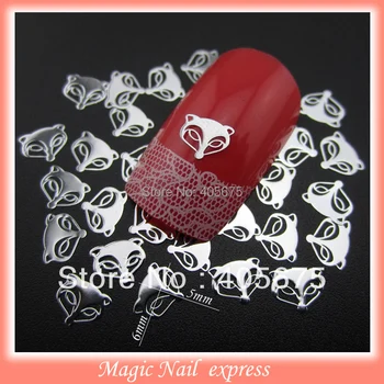 6X5mm Glitters silver fox nail polish stickers DIY metal nail studs rhinestones for nails wholesale 1000pcs/pack