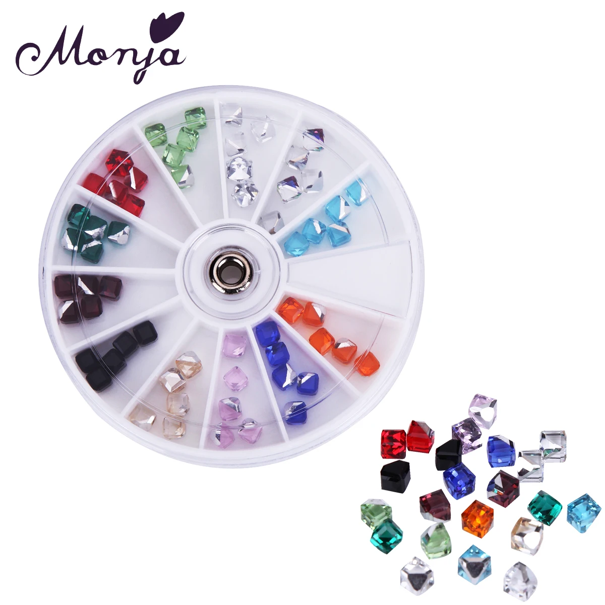 12 Color/Wheel Riamond Nail Art Rhinestone Beads Set Gel Polish Tips Phone 3D Phone DIY Decor Accessories Colorful Jewelry Kits