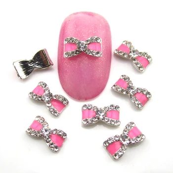 10pcs new glitter 3d bows nail art gold charms supplies for nail beauty YX144
