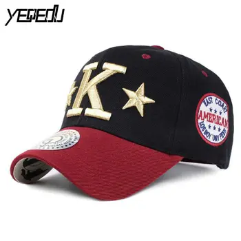 3233 2017 Spring Cotton Korean Embroidery K Baseball cap for men women Gorras hombre Hip hop cap Bones masculino Snapback caps