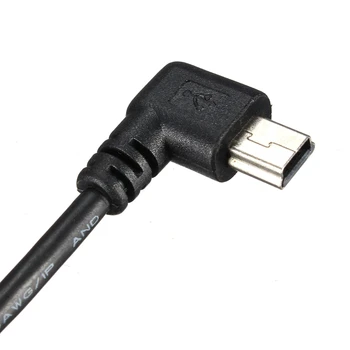 GPS Standard Micro USB 5 Pin 90 Degree Left Angled Male to Female M-F Digital Extension Data Cable 24CM