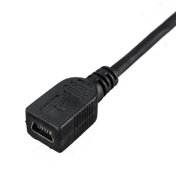 GPS Standard Micro USB 5 Pin 90 Degree Left Angled Male to Female M-F Digital Extension Data Cable 24CM