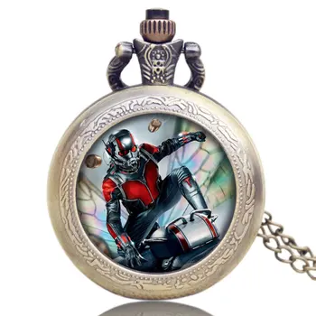 New Arrive Steampunk Retro Design Ant-Man Theme Pocket Watch Marvel Heroes Lang Quartz Watches Pendant Jewelry Gift