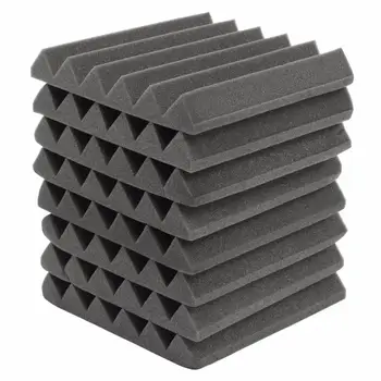 8Pcs 305 x 305 x 45mm Soundproofing Foam Acoustic Foam Sound Treatment Studio Room Absorption Wedge Tiles Polyurethane foam