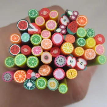 Colorful 3d Fimo Rods Nail Art Sticks Polymer Clay Fruit Canes Cute Fashion Nail Decorations DIY F003