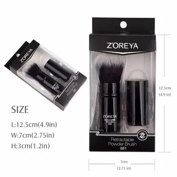 Zoreya Brand New arrive Expansion Black Synthetic Hair brush professional women Retractable makeup Brush tools Powder Brush