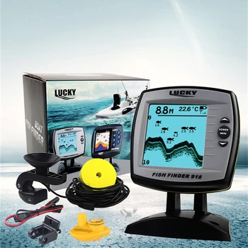 LUCKY Echo sounder fish finder 2-in-1 Wired & Wireless echo sounder 540ft/180m Depth Sounder Fish Detector Monitor FF918-180W
