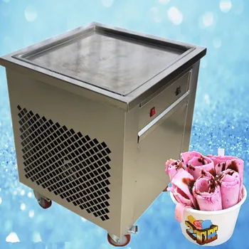 30kg/h output single square pan(49*49cm) fried ice cream roll maker , fried ice roll pan machine,single pot ice fryer
