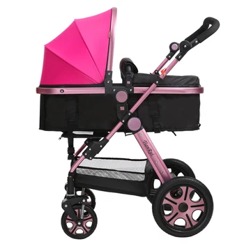 Hot Selling Baby Stroller High Landscape Rose Gold Frame Baby Car Portable Folding Easy Shockproof Prams for Newborns C01