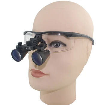 3.0x Magnification BP Sports Frame Professional Dental Loupes Glasses with Mounted LED Head Light Surgical Magnifier