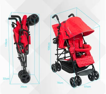 Twins Baby Stroller Super Light Shockproof Twin Stroller Double Seat Portable Folding Pushchairs Pram Twins