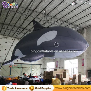 5m long inflatable whale with mini blower toy