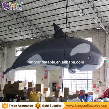 5m long inflatable whale with mini blower toy
