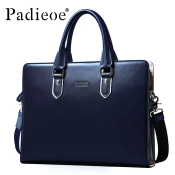 Padieoe 2016 New Famous Brand Genuine Leather Business Briefcase Bag Men's Handbags Fashion Messenger Bag