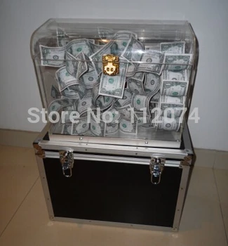 Crystal Money Chest,Empty Box Appearing Money - Magic Tricks, Stage,Professional,Illusion,Gimmick,Props,Comedy