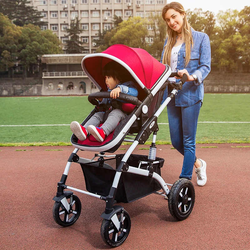 40cm Widen Seat Soft Baby Stroller Can Sit Lying Shockproof Baby Car Portable Folding Baby Prams for Newborns