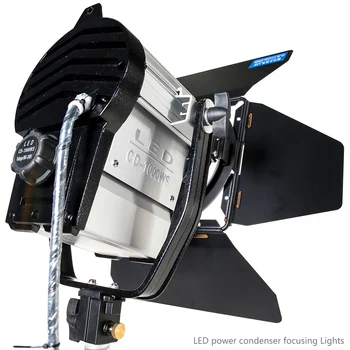 Dimmable Bi-color 3pcs LED100W LED Studio Fresnel spot Light 3200-5500K+Light Stand+Flag Reflector+Carry bag for Studio video