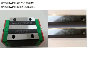 2pcs Original Hiwin linear rail HGR25-1800mm + 4pcs HGH25CA narrow blocks