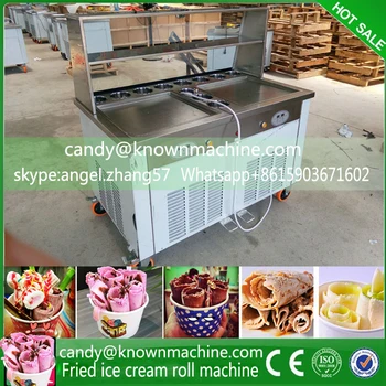 By Sea ship frying icecream machine with double pan with 11 tanks with double square pans with 4 pcs shovels
