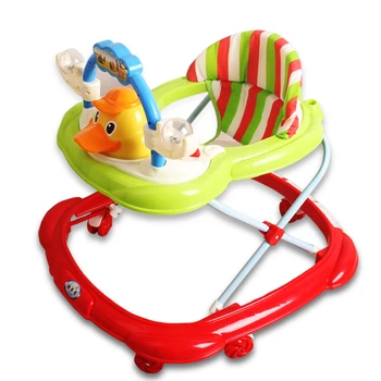 Baby Walkers Anti Rollover Multifunctional Baby Walker Folding U Type Universal Wheel Baby Scooter With Music Plate