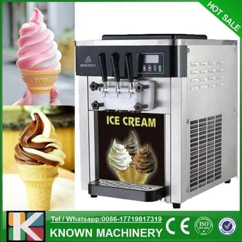 The 220V / 110V of 3 flavors table top soft serve ice cream machine / ice cream making machine