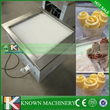 Stainless steel factory price 50cm square single pan ice cream freezer pan machine,thai ice cream roll machine