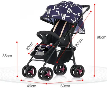 Cartoon Light weight Baby Stroller Portable Folding Strollers Shockproof Baby Car Pushchairs Prams for Newborns C01