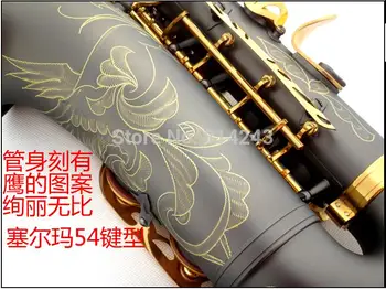 Selmer Eb Alto Saxophone Reference 54  France Henri Falling E Sax Gold-Bonded Grind Arenaceous Black Body