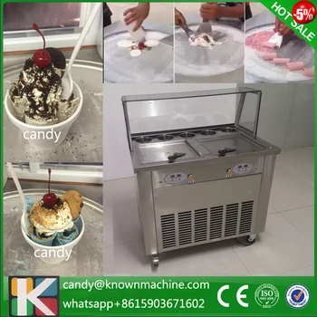 Digitabl panel stainless steel R410a Thai big pan ice cream roll machine,fried ice cream machine 110V 220V