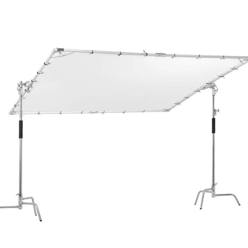ASHANKS Reflector Stand 2.4*2.4M Butterfly Diffusor Reflector Frame 2pcs Roller Stands Backgroud Kit With White Cloth