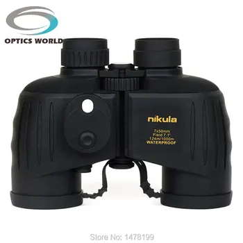 Tactical Military Binoculars Nikula7x50 w14 Naval Binocular With Rangefinder and Compass Reticle Illuminant Telescope Waterproof
