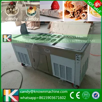 Commercial Thailand double Pan Fried Ice Cream Roll Machine Ice Pan Machine