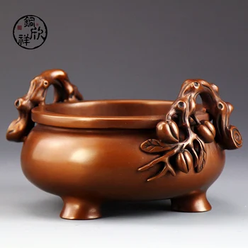 Copper incense burner incense peach shaped Home Furnishing temple incense supplies Living Room Decor
