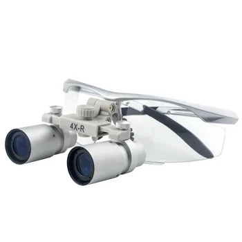 4.0x Magnification Professional Loupes with BP Sports Frame and Mounted LED Head Light forJeweler, or Hobby APD