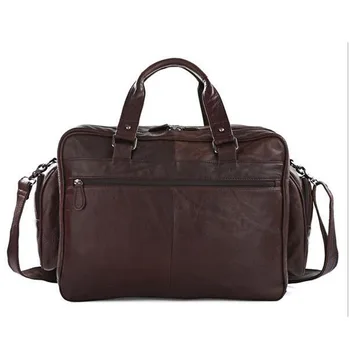 Genuine Leather Men Bag Fashion Real Leather Handbag Briefcase Business Laptop Shoulder Bag Top Quality Brown Messenger bag