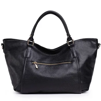 Fashion American and European Style Women Trapeze Bag Handbag Ladies First Layer of Cowhide Genuine Leather Shoulder Tote Bag